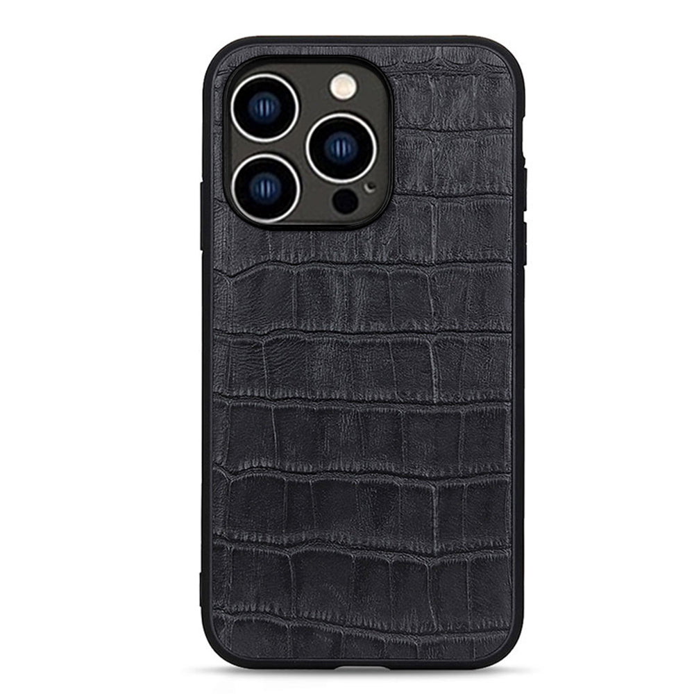 For iPhone 15 Pro Max Crocodile Texture Genuine Cow Leather TPU PC Phone Case Phone Cover For iPhone 15 Pro Max Crocodile Texture Genuine Cow Leather TPU PC Phone Case Phone Cover